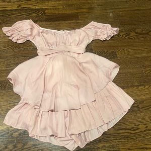 Ruffle blush pink dress